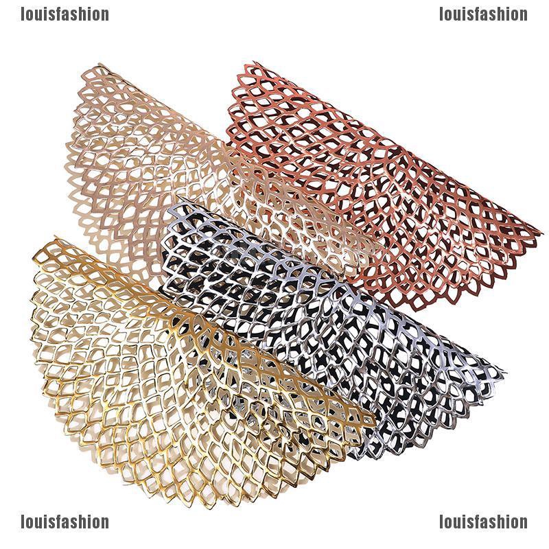 LFTH Placemat For Dining Table PVC Plastic Hollow Insulation Round