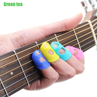 ชาเขียว♈♈ปลอกสวมนิ้วมือ สําหรับเล่นกีตาร์ อูคูเลเล่ 4 ชิ้น