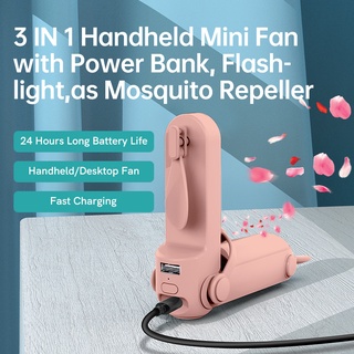 Basike พัดลมพกพามีแบตเตอรี่ 1800mAh พัดลมจิ๋วเสียงเงียบ เหมาะใช Mini Hand Fan  พัดลมมือถือ พร้อมโคมไฟ พัดลมมือถือ พัดลม