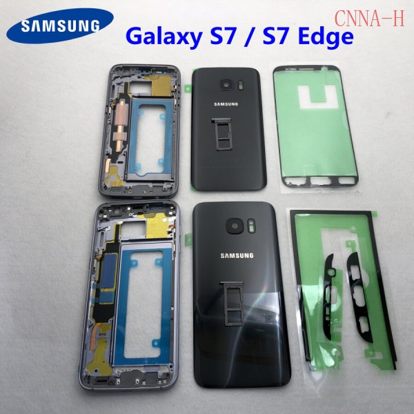 สําหรับ Samsung Galaxy S7 G930F G930FD G935 ฝาหลัง G930 Full Housing กรอบกลาง S7 Edge G935FD G935F ฝ
