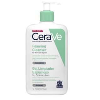 CERAVE Foaming Cleanser เซราวีโฟมทำความสะอาดผิวหน้าและผิวกาย สำหรับผิวธรรมดา-ผิวมัน เป็นสิวง่าย 473ml.