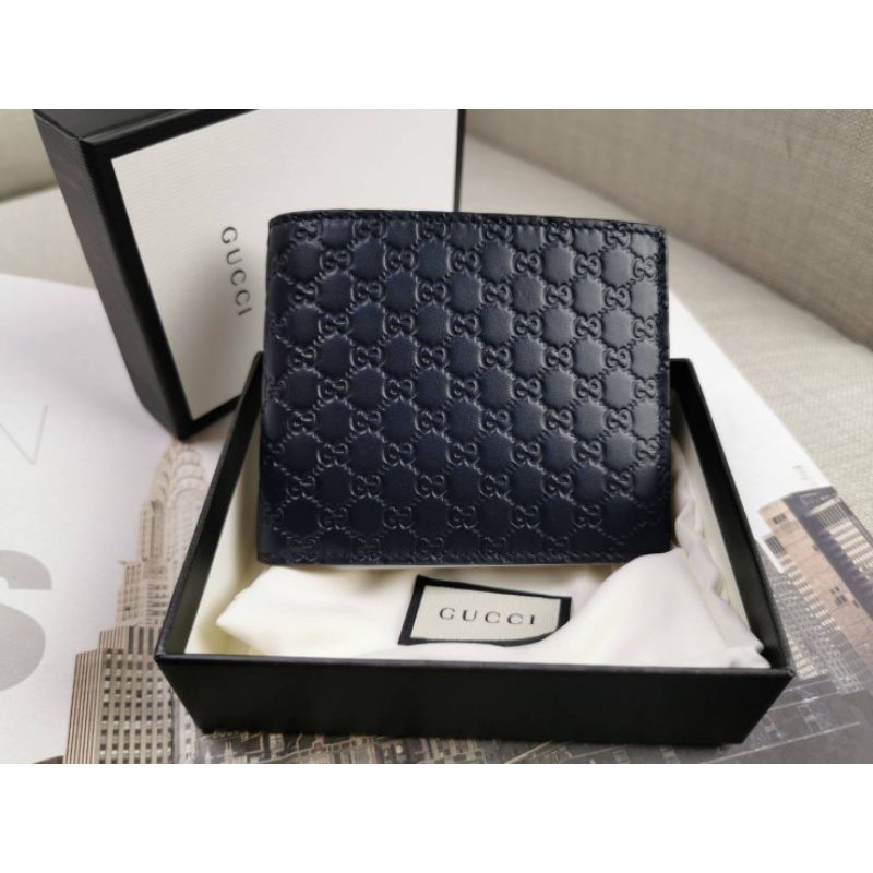 GUCCI Micro Guccissima Leather Bi-Fold Wallet