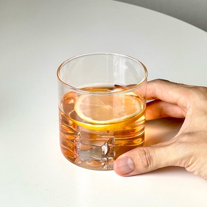  Zen Glass แก้วใสทรงกระบอกเตี้ยสไตล์ญี่ปุ่น ดีไซน์เรียบมินิมอล ตัวแก้วเนื้อหนา ขนาดพอเหมาะ
