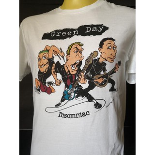 เสื้อยืดฤดูร้อนcalเสื้อวงนำเข้า Green Day Insomniac 1995 Tour Album Punk Rock Skate Style Vintage T-Shirt dntokobthy