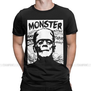 T-shirt  เสื้อยืดคอกลม ผ้าฝ้าย พิมพ์ลายมอนสเตอร์ Frankenstein สําหรับผู้ชายS-5XL