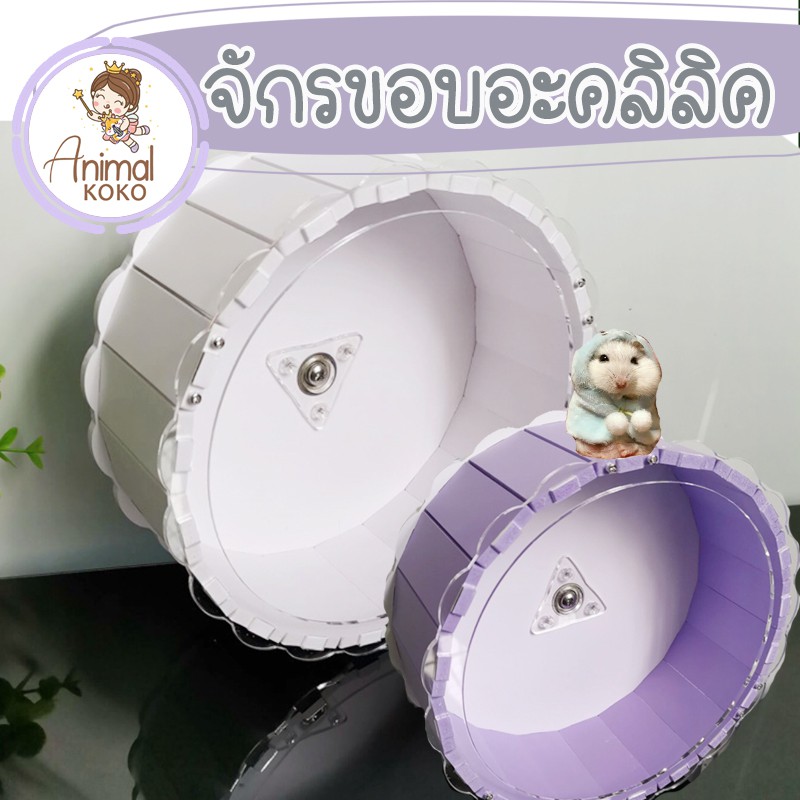 [Animal KOKO] พร้อมส่ง วงล้อแฮมสเตอร์ ขอบอะคลิลิค 3 มิล สำหรับหนูทุกสายพันธ์