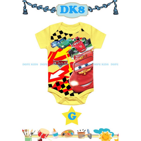 (3-18 เดือน) DK 8G Baby Romper Dope Kids Cars Mcqueen Yellow