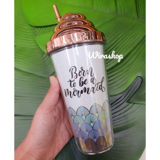 แก้วmermaid 2ชั้น เก็บความเย็น ดีไซน์สวย