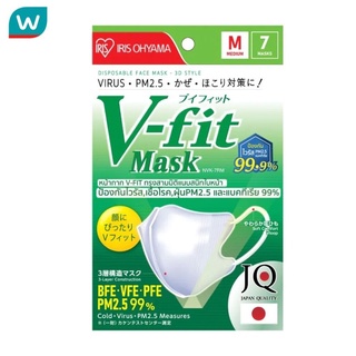 Iris Ohyama หน้ากากอนามัย ไอริสโอยามะ วี-ฟิต ไซส์ M 7 ชิ้น/แ…