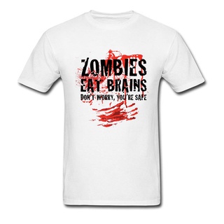 ใหม่ เสื้อยืดผ้าฝ้าย 100% พิมพ์ลาย Zombies Eat Brains Meat สีแดง คุณภาพดี สําหรับผู้ชาย