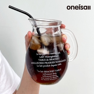 Oneisall แก้วกาแฟพร้อมที่จับความจุขนาดใหญ่ 600มล.