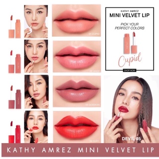 ลิปกระแต 5 ฟรีลิปกลอส 1 แท่ง Kathy Mini Velvet Lip ลิปมินิเวลเวท