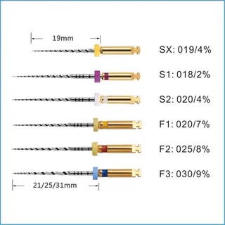 ตะไบโรตารี่ 6 ชิ้น สําหรับ Endodontic Endo Motor Treatment SX-F3 21/25 มม.