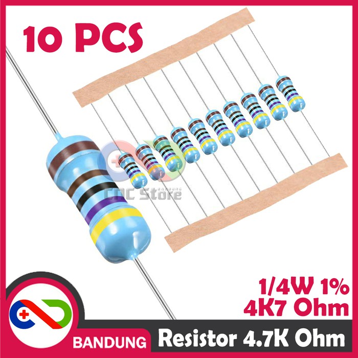 10X RESISTOR 4700OHM 4K7 4.7K 1/4W 1% ฟิล์มโลหะ