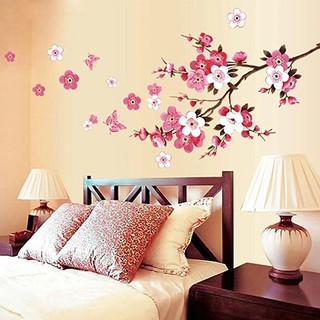 สามารถถอดออกได้ Winter Plum Flower สติ๊กเกอร์ติดผนังบ้าน Decal Living Room Art Decor DIY