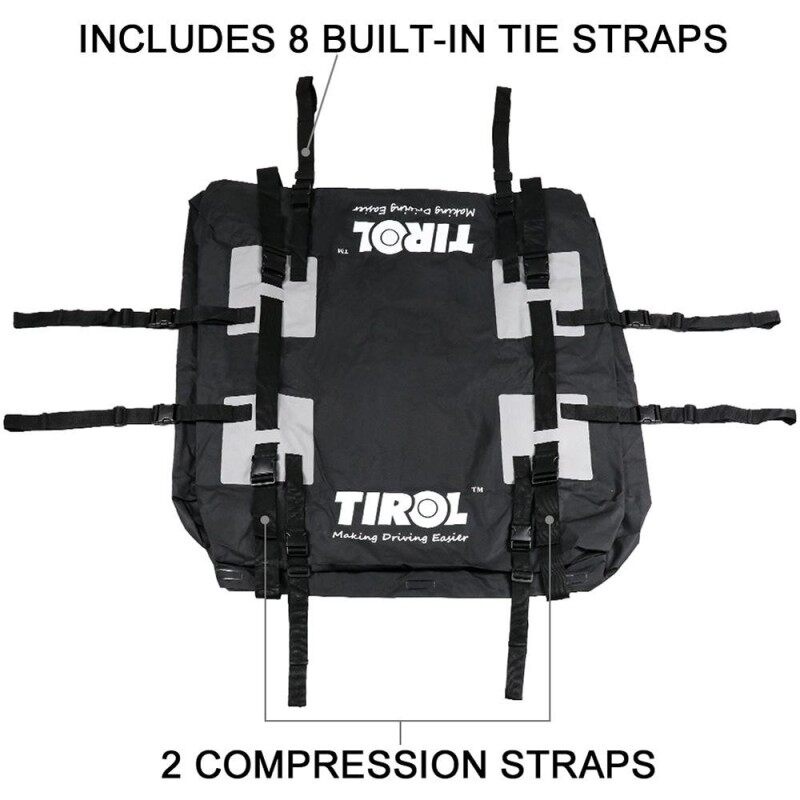 TIROLกระเป๋าเดินทาง กระเป๋ากันน้ำที่เก็บของบนหลังคา15ลูกบาศก์ฟุตสำหรับยานพานะที่มีรางหลังคาRoof Top Cargo Bag Waterproof - รูปที่ 5