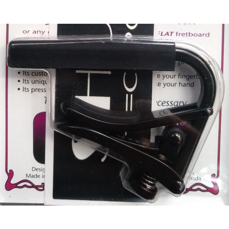 Shubb Capo C2k สีดำ หน้าสัมผัสแบบเรียบ และกว้าง สำหรับกีตาร์คลาสสิค