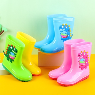 L&amp;L SHOP รองเท้ากันฝน (ไดรโนสารว์) รองเท้าบูทกันฝนเด็ก สัตว์การ์ตูน Rainboots รองเท้ากันฝนสำหรับเด็ก กันน้ำ กันลื่น