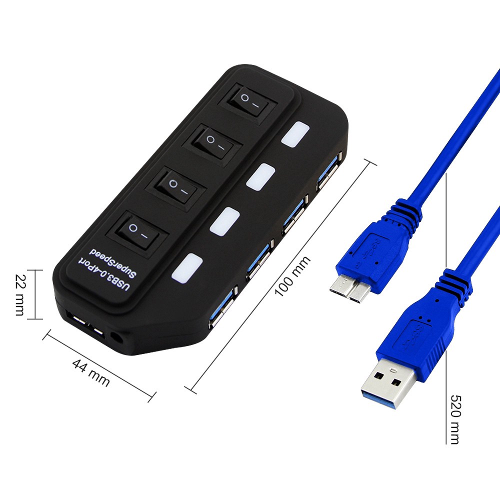 5Gbps USB 3.0 HUB 4-port Super High-speed Portable Mini-mini Splitter, With Switch, With Plug, Suitable For Laptop PC Notebook Computer #8