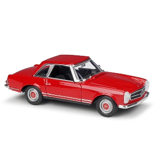 รถโมเดล รถสะสม ประตูและกระโปรงหน้าเปิดได้ welly 1:24 1963 mercedes-benz230SL สีแดง