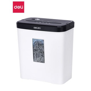 Deli เครื่องย่อยกระดาษ อัตโนมัติ เครื่องทำลายเอกสาร ลวดเย็บกระดาษ การ์ด แผ่น CD Electric Paper Card Shredder ประกัน1ปี