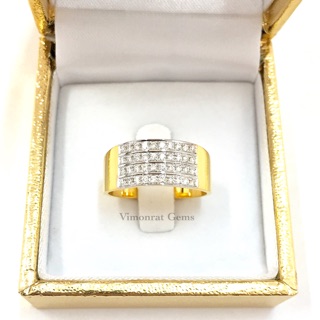 💍แหวนเพชร4แถว 18K💎เพชรเบลเยี่ยม💥มีใบรับรองของแท้