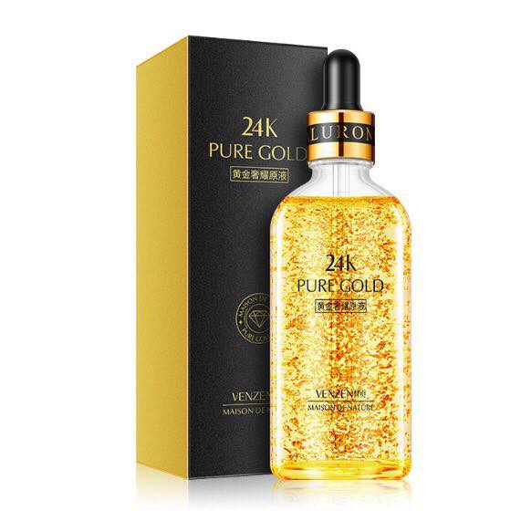 เซรั่มเพียวโกลด์ VENZEN 24K PURE GOLD SERUM 100ml. เซรั่มทองคำบริสุทธิ์ 24k ลดริ้วรอย หน้าขาวใส รักษาฝ้า กระ ยกกระชับผิว