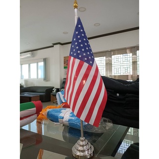 America ธงตั้งโต๊ะ สีเงิน ธงชาติอเมริกา สูง 48 cm.