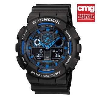 Casio G-Shock รุ่น GA-100-1A2DR นาฬิกาข้อผู้ชาย สายเรซินสีดำ (สินค้าขายดี) - มั่นใจ ของแท้ 100% ประกัน CMG 1 ปีเต็ม