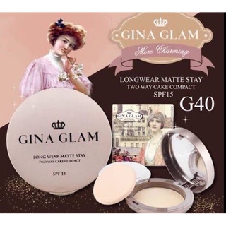 ⚡FLASH SALE⚡♡พร้อมส่ง G40 GINA GLAM Long Wear Matte Stay Two Way Cake Compact Powder SPF15