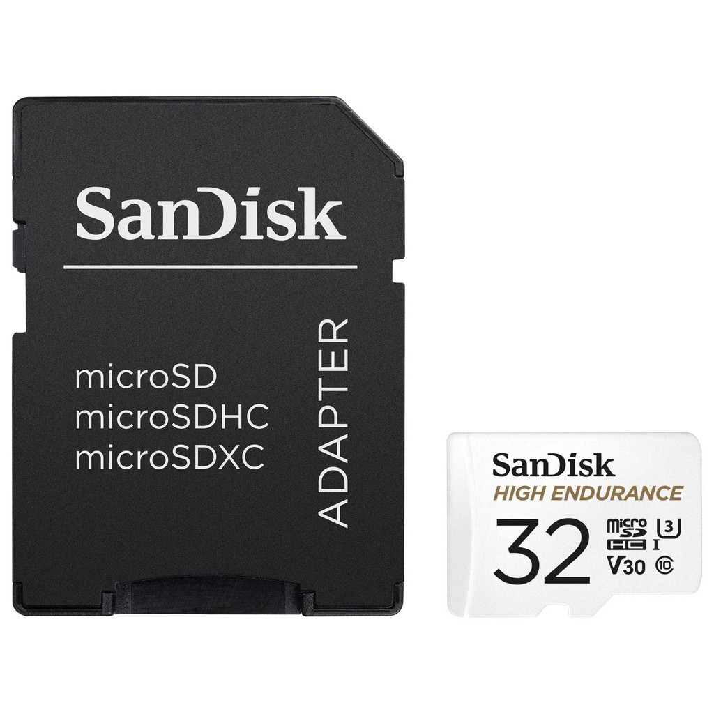 SanDisk High Endurance microSD 32GB (SDSQQNR-032G-GN6IA) สำหรับกล้องวงจรปิด ความเร็วสูงสุดอ่าน 100 MB/s เขียน 40 MB/s