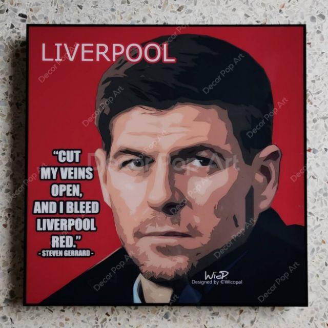 DECOR POP ART Steven Gerrard Liverpool รูปแต่งบ้าน ฟุตบอล รูปติดผนัง ของแต่งบ้าน กรอบรูป รูปวาด ของขวัญ ลิเวอร์พูล แมนยู