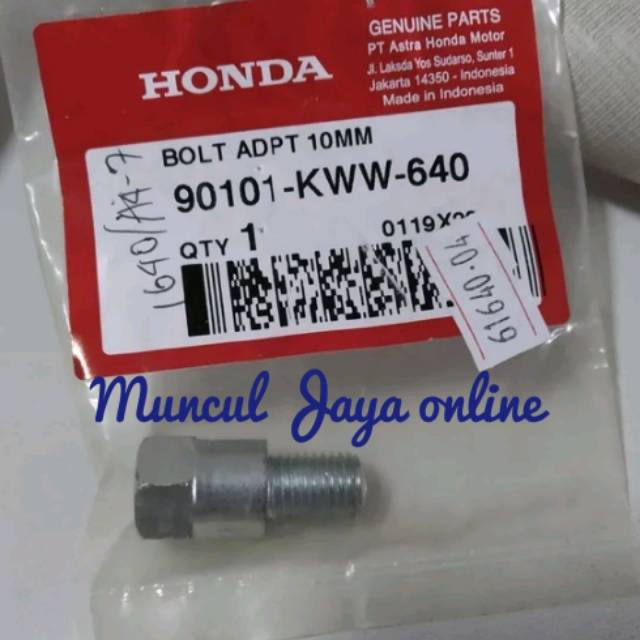 90101-KWW-640 การเชื่อมต่อกระจกมองหลังรถจักรยานยนต์ Honda พร้อมสลักเกลียวเกลียว 14 ตัว AHM