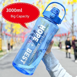 พร้อมส่งขวดน้ำ2 ลิตร ขวดน้ำ 3 litre ขนาดใหญ่ !! (BPA free) ขวดน้ำ กระติกน้ำ หมดปัญหาหาดื่มน้ำน้อย