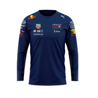 ใหม่ เสื้อยืดแขนยาว แบบแห้งเร็ว ลาย F1 aston martin Redbull สําหรับผู้ชาย เหมาะกับการขี่รถมอเตอร์ไซค์ 2022