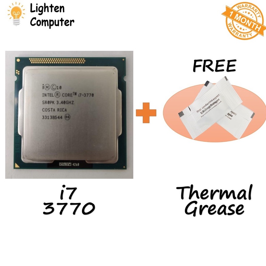 USED โปรเซสเซอร์ Intel Core i7 3770 3.40GHZ | 4 แกน 8 เกลียว | 77W | แอลจีเอ1155 | ฉัน7-3770