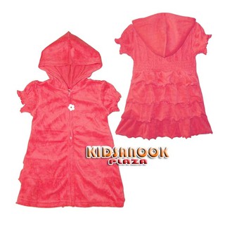 [แท้]GB457 ชุดคลุมอาบน้ำ Gymboree  แท้ สีแดง ซิปหน้า เนื้อผ้าขนหนู เนื้อดี ใส่สบาย(สำหรับเด็กอายุ 3-12 เดือน)