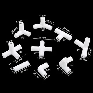 ภายใน 8/12/16 มม.ข้อศอกตรง 4-Way T Connector Multi-angle 3-Way PVC Joint 60/90/120/135 องศา DIY ตู้เสื้อผ้าเต็นท์ Fitting อะแดปเตอร์