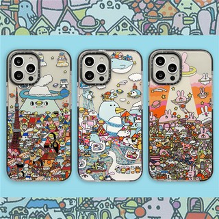 Casetify เคสโทรศัพท์มือถือ ซิลิโคนนิ่ม TPU ใส กันกระแทก ลายการ์ตูนตลก สําหรับ iphone 15 14 Pro Max 12 13 Pro Max XR Xs Max 11 15