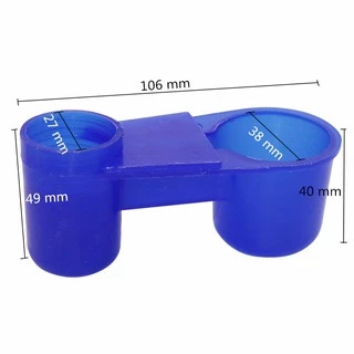 1 Pc Bird น้ําดื่ม Double Cup Birds ชาม Waterer อัตโนมัติ สีขาว/น้ําเงิน