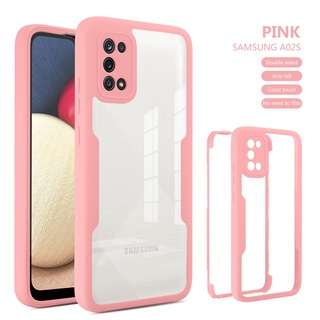 360 Full Protective Case Samsung Galaxy A02s A03s A12 A32 A72 A52 A22 A02 A21s M12 M02s 4G 5G Cover Acrylic Shockproof Anti-knock Coque Casing