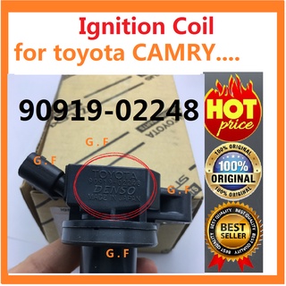 Toyota (denso) คอยล์จุดระเบิด TOYOTA CAMRY 2.0 เท่านั้น INNOVA 2.7i 2TR-FE 05- 2.0 1TR-FE FORTUNER ESTIMA ACR50 90919-02248 Alphard Vellfire Wish Harrier Caldina Mark X Voxy