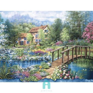 ชุดCross Stitch 14CT Woodland Villa Diy สําหรับตกแต่งปักครอสติสหัตถกรรม