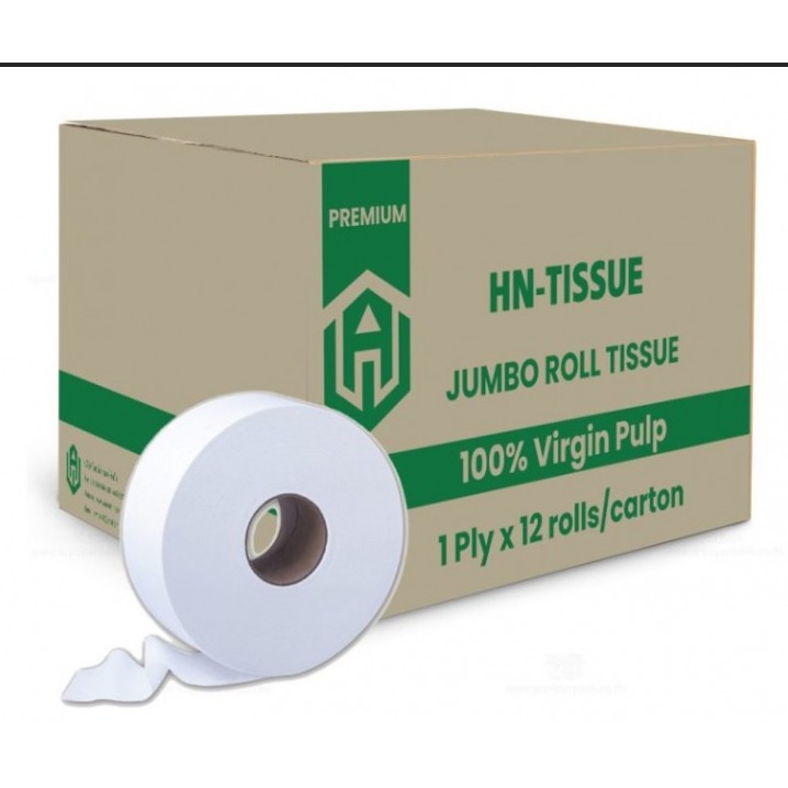 ็HN กระดาษชำระม้วนใหญ่ กระดาษทิชชู่ม้วนใหญ่ JRT 2ชั้น 300เมตร, 1ม้วน ผลิตจากเยื่อกระดาษบริสุทธิ์ 100