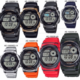 นาฬิกาข้อมือ คาสิโอ CASIO AE-1000W (สายเรซิน) AE-1000WD (สายสแตนเลส) ของแท้ 100% กันน้ำ ราคาถูกสุด นาฬิกา นาฬิกาคาสิโอ