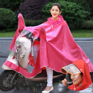 Mortorcycle Raincoat เสื้อกันฝนมอเตอร์ไซ์ เสื้อคลุมกันฝน ชุดกันฝน  เพิ่มความใหญ่และความหนา ฝาครอบไฟโปร่งใส หมวกคู่ 5XL