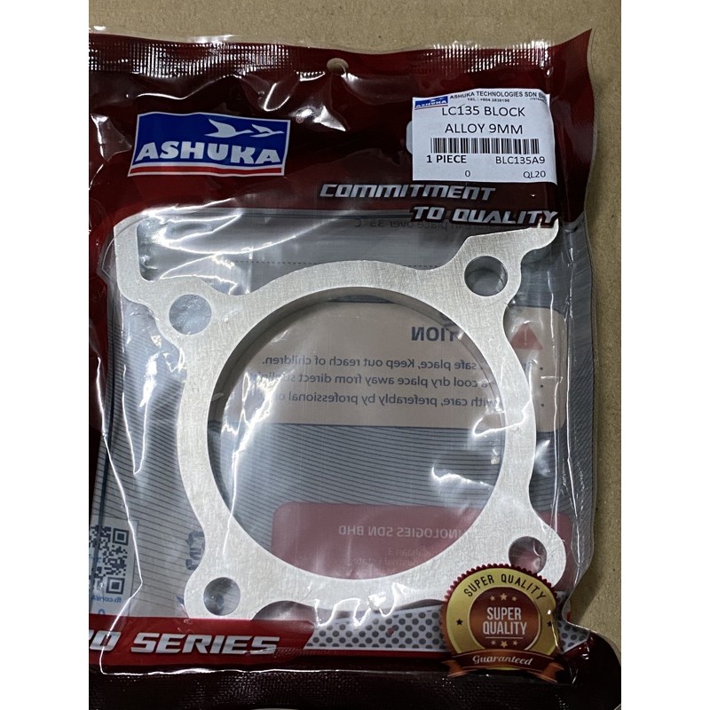 Yamaha LC135 / Y15ZR 74MM โลหะผสมบล็อกปะเก็น Ashuka 0.2/0.3/0.4/0.5/0.8/1.0/1.5/2/3/4/4.5/5/6/7/8/9/10