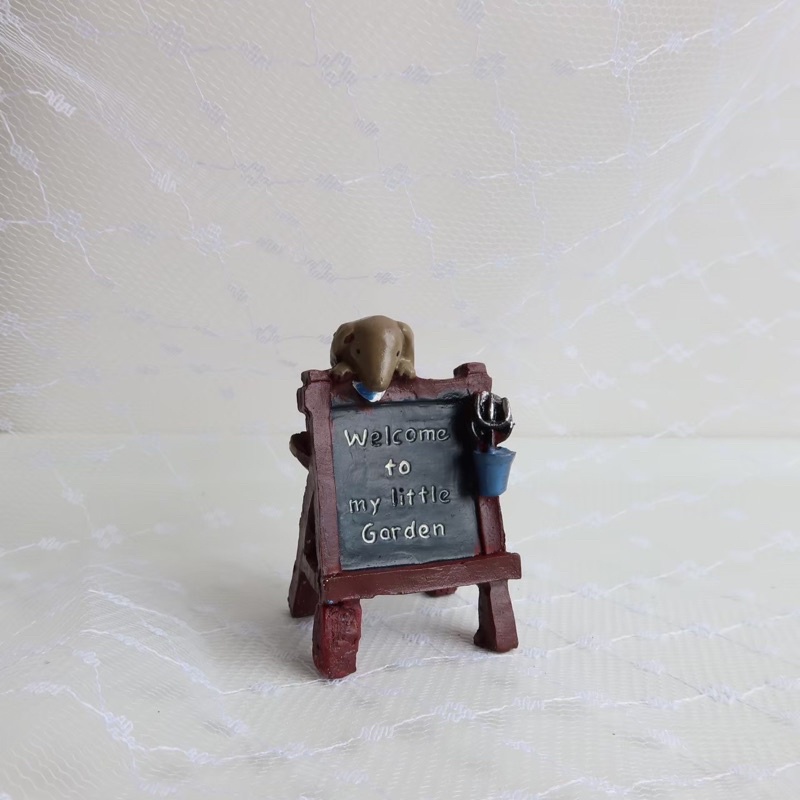 ตุ๊กตาแต่งสวน ป้ายต้อนรับเข้าสวน ป้าย welcome ตุ๊กตาแต่งสวนจิ๋ว จัดสวนถาด โมเดลบ้านจิ๋ว