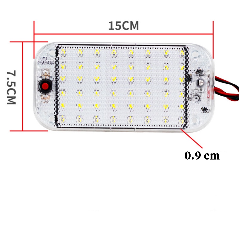แผงไฟอ่านหนังสือ 48 LED 12V-24V ความสว่างสูง สําหรับติดตกแต่งภายในรถยนต์ รถตู้ รถบรรทุก เรือ รถบ้าน