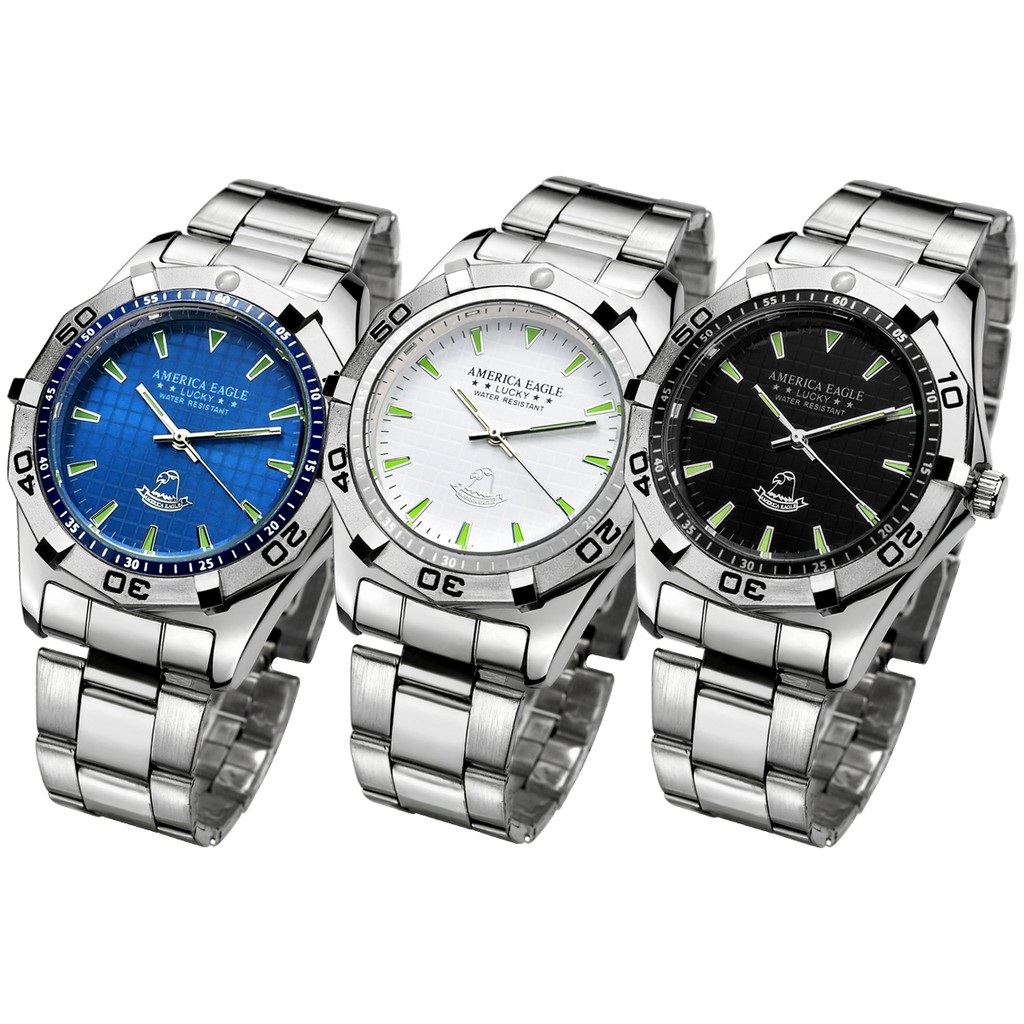 นาฬิกา 🔥AMERICA EAGLE🔥 สำหรับผู้ชาย สายสแตนเลส กันน้ำ ของแท้ รุ่น AE007G มีเก็บเงินปลายทาง